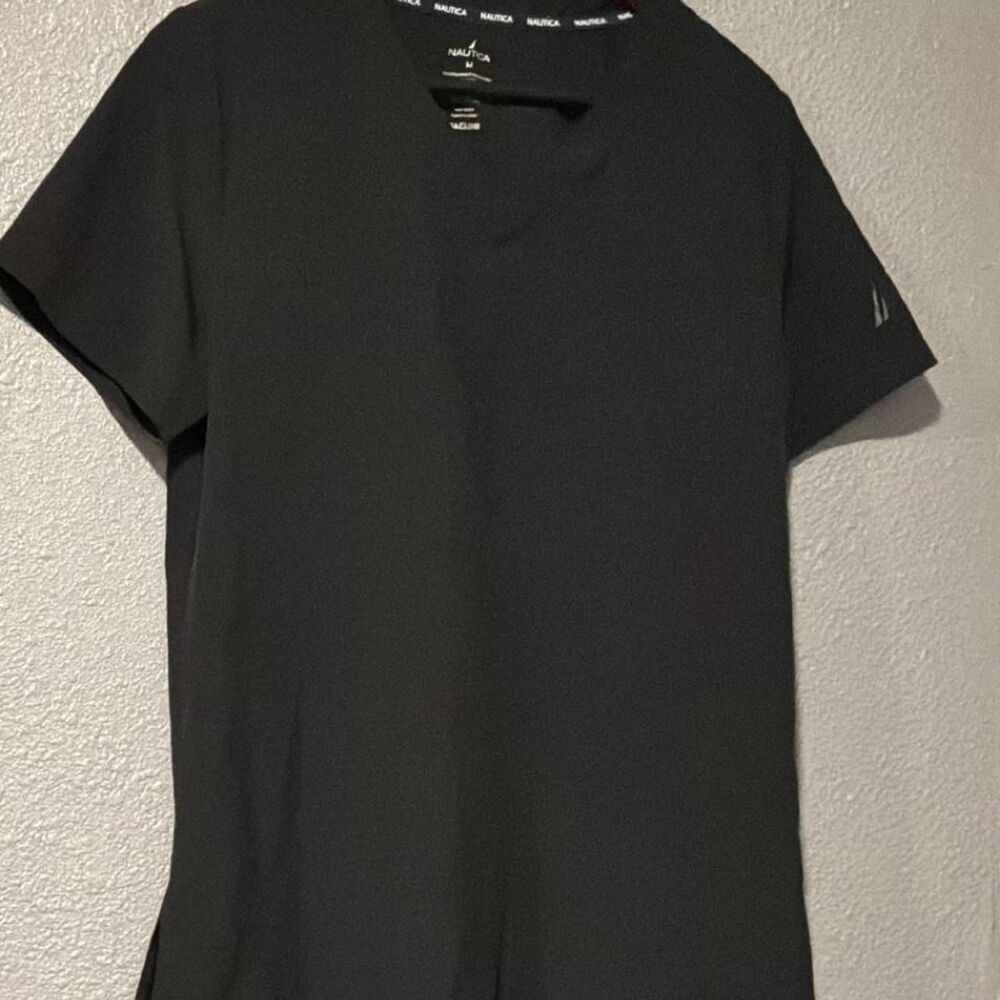 Nautica Women's Black and Grey T-shirt